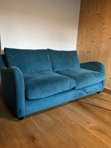 Made sofa bed teal - sofa, velvet