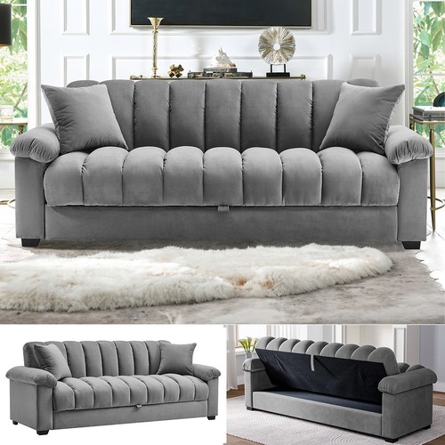 Grey sofa bed sleeper couch - sleeper,